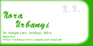 nora urbanyi business card